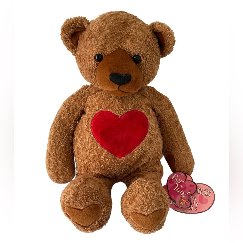 Dakin Smooches Bear‎ Brown Plush 15” Red Heart Applause TAGS 52747 - NO SOUND